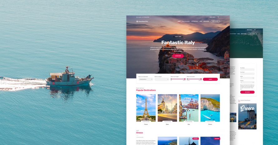 The new Cousteau Pro is the perfect theme for travel agencies WordPress template