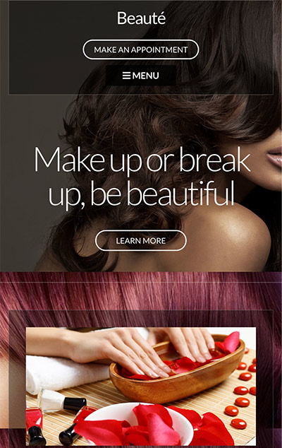 Mobile screenshot of Beauté WordPress theme