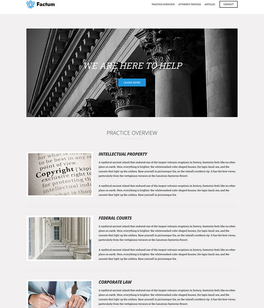 Factum WordPress template