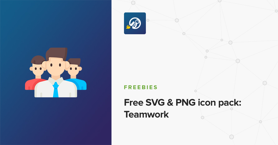 Free SVG & PNG icon pack: Teamwork WordPress template