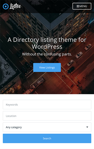 Mobile screenshot of Listee WordPress theme