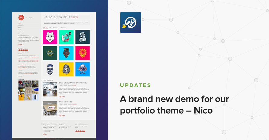 A brand new demo for our portfolio theme – Nico WordPress template