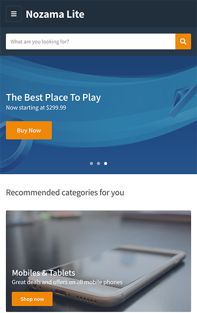 Mobile screenshot of Nozama Lite WordPress theme