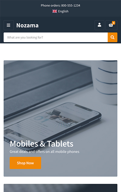 Mobile screenshot of Nozama WordPress theme