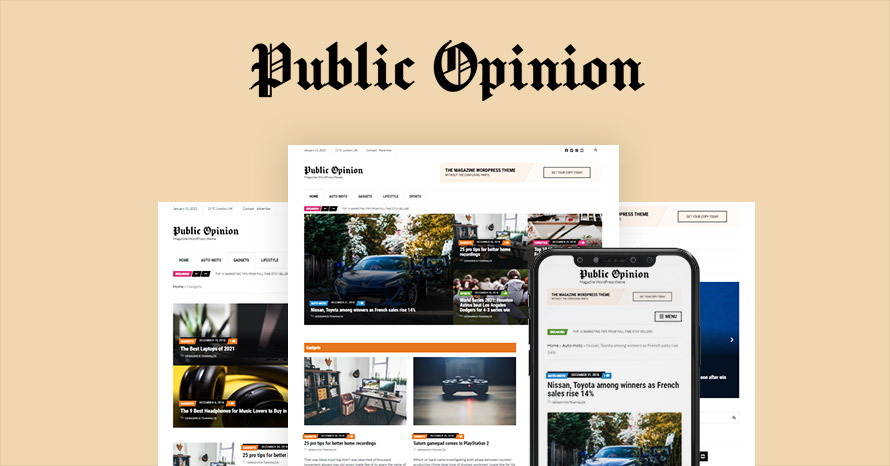 The new Public Opinion Magazine WordPress theme is here! WordPress template