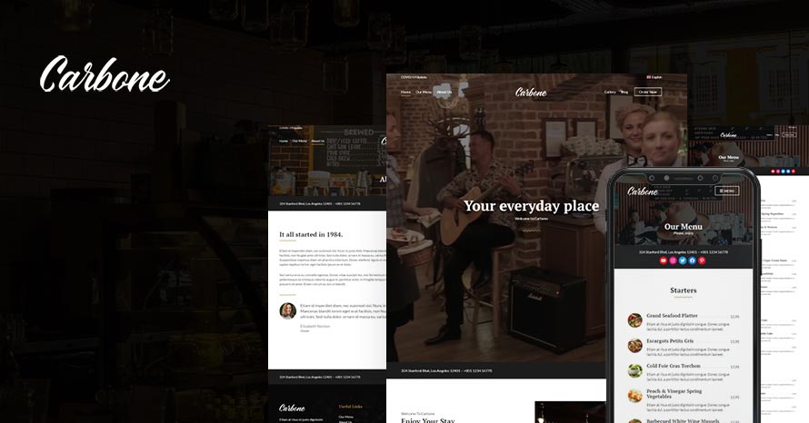 The sparkling new version of Carbone is out! WordPress template