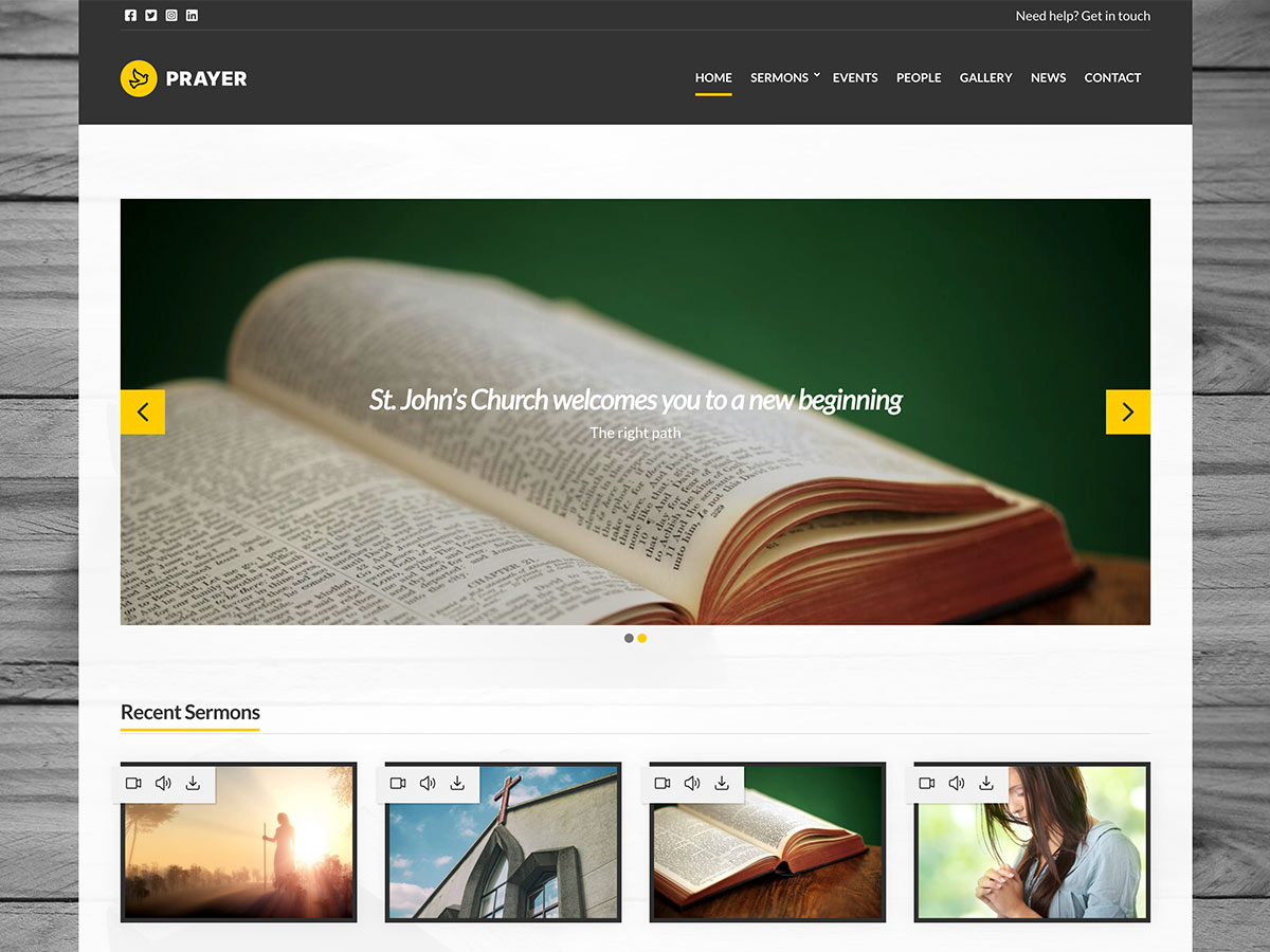 Desktop screenshot of Prayer WordPress theme