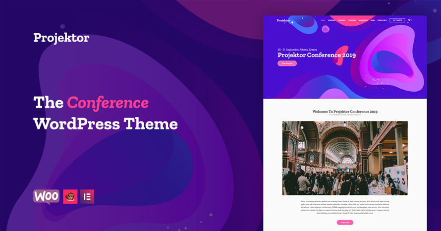 Promote your events with Projektor WordPress template