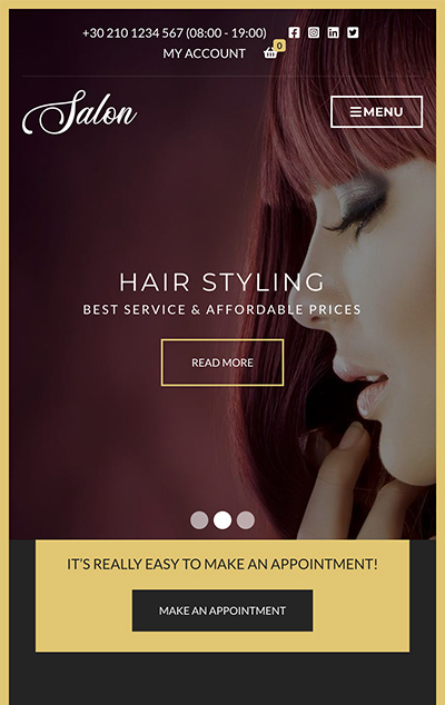 Mobile screenshot of Salon WordPress theme