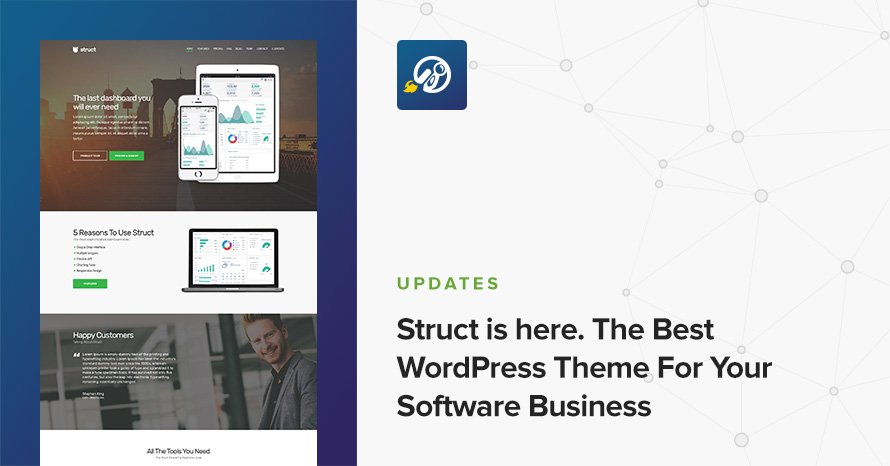 Struct is here. The Best WordPress Theme For Your Software Business WordPress template