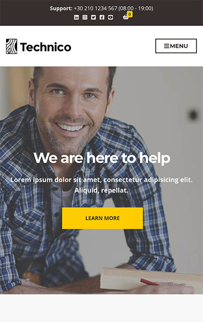 Mobile screenshot of Technico WordPress theme