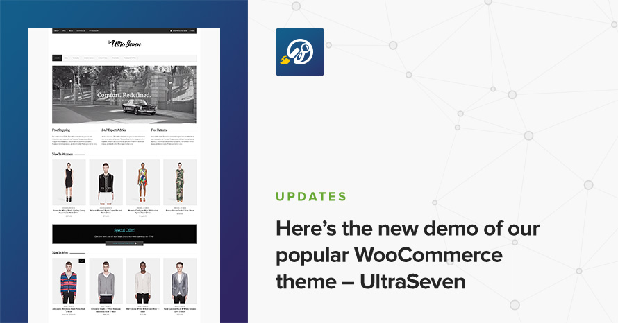 Here’s the new demo of our popular WooCommerce theme – UltraSeven WordPress template