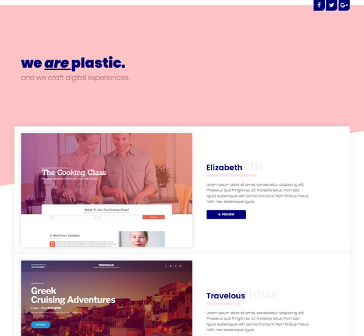 We are plastic Elementor template